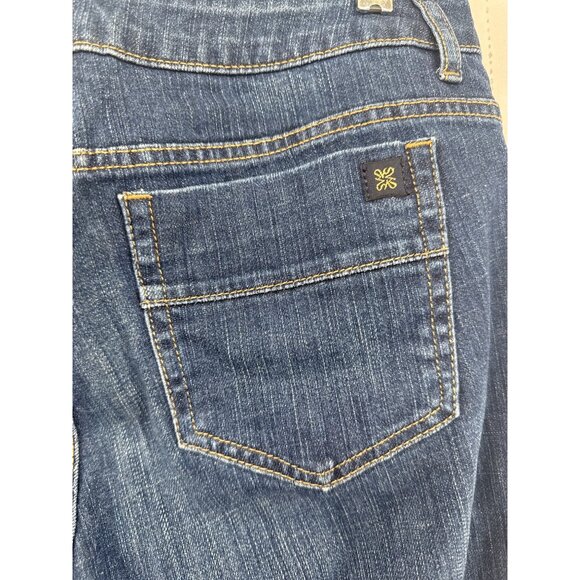 Simply Vera Vera Wang Women Jeans Sz 8 Blue Denim Cropped Straight MidRise Comfy - Picture 5 of 12